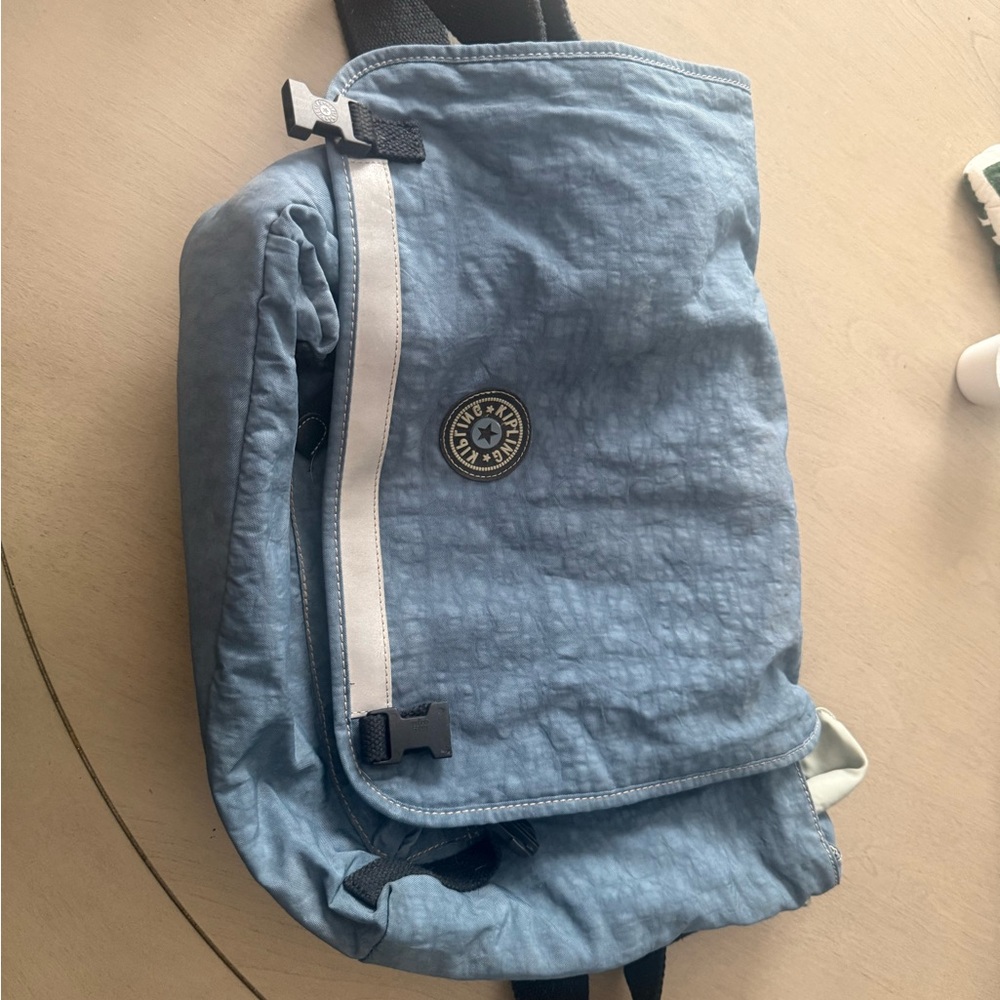 Kipling Light Blue laptop Messenger Bag EUC